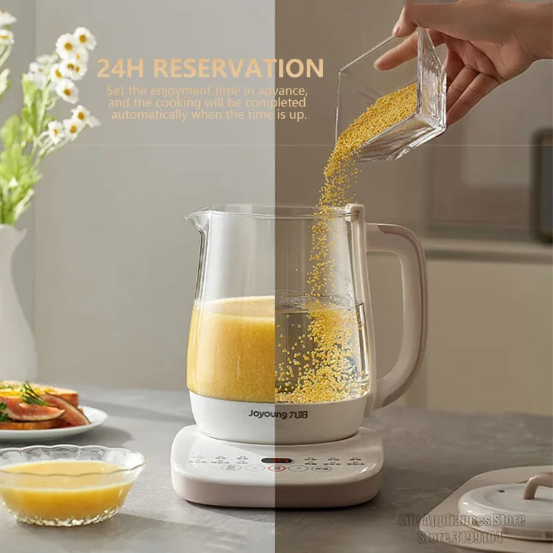 Joyoung Electric Kettle 1.5L Multifunction Health Pot Food Grade Glass Material Water Boiler Anti-dry Protection 24H Reservation 4