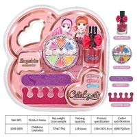Children Makeup Kit Lipgloss Eyeshadow Nail Polish File Non-toxic Makeup Princess Girl Cosmetics Washable Christmas Gift For Kid 2