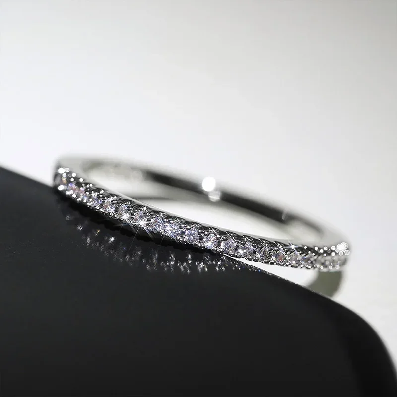 Women Wedding Rings Minimalist Thin Brilliant Cubic Zircon Versatile Female Finger Ring Jewelry 2025 womens ring