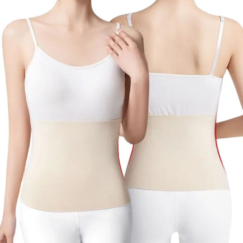

Antumn Winter Warm Waistband Velvet Thick Cotton Waist Support Abdomen Back Solid Color Elastic Belly And Stomach Protection