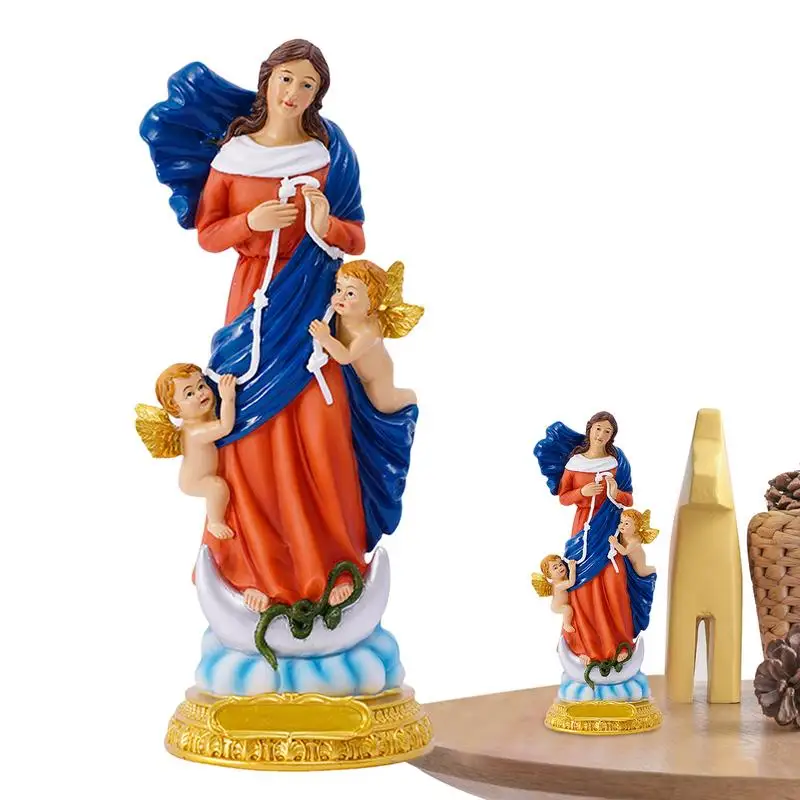

Статуя из смолы статуя Девы Марии атмосферная Святая Мария с полноцветной резьбой, орнамент для телевизионного обеденного стола