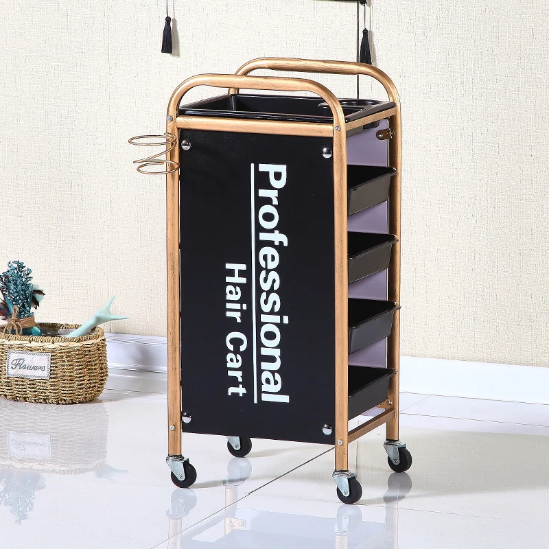 Retro Multilayer Wheels Trolley Mobile Pulley Auxiliary Cart Paint Craft Hairdressing Trolley Colorful Tool Storage