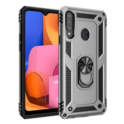 Shockproof Armor Magnetic Case with Metal Ring - Samsung A81 (GRAY)