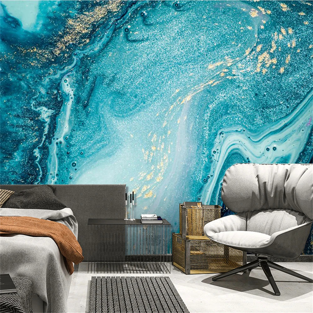 Custom Blue marble mural wallpapers TV background wall decoration wallpapers for living room 3D wall covering modern wall paper xue su custom large wallpaper mural beautiful pink sky clouds living room bedroom tv background wall wall covering