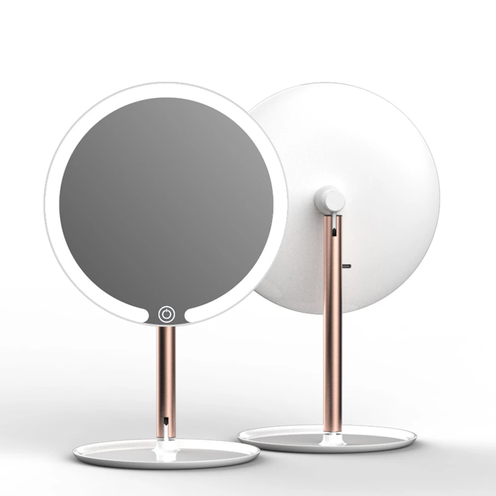 Three Color Makeup Mirror LED Light Adjustable Smart Lighting Makeup Mirror Dressing Desktop Touch Screen