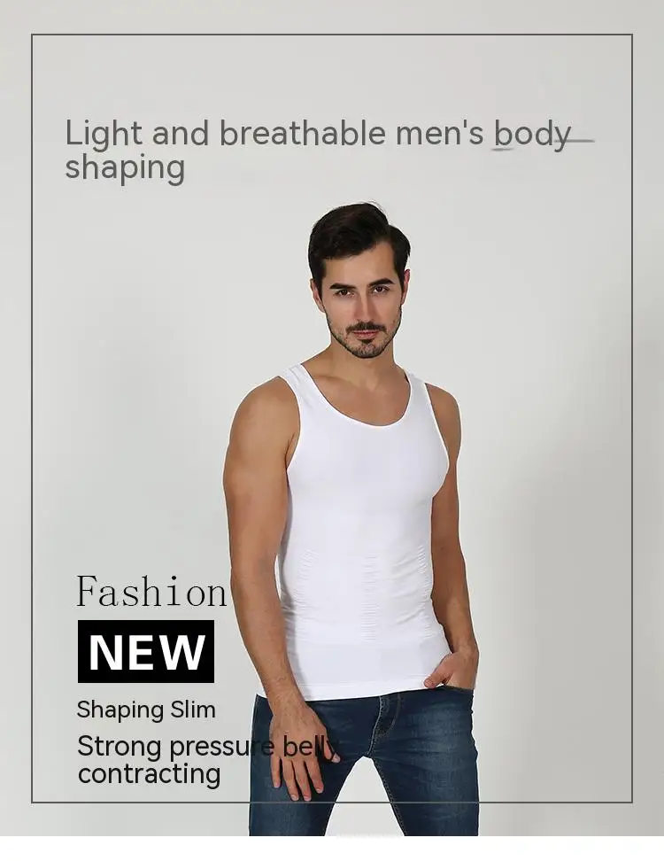Herren-Kompression-Body-Shaper-Tanktop, Schlankheit weste – Detail 14