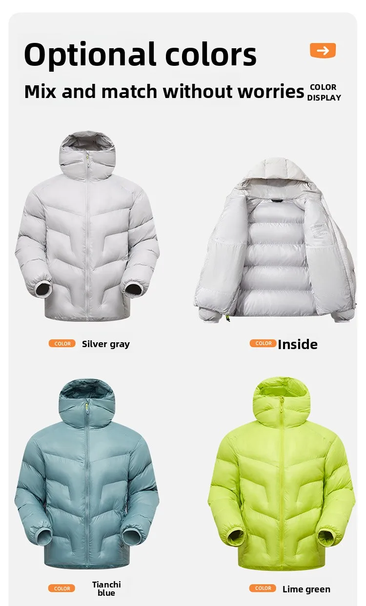 COMXZ Winter Down Jacket Zipper Detail