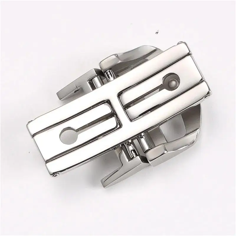 SCHIK 18mm solid Stainless Steel Butterfly Buckle For IWC IW323101 Big Pilot Watchband Strap Silver Clasp folding buckle