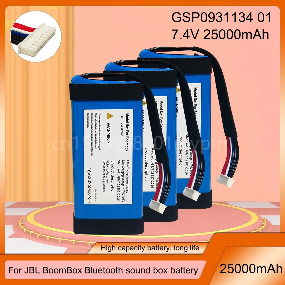 7.4V 25000Mah Gsp0931134 01 Batteria Per Jbl Boombox Boombox 1 Boomboox1 Player Altoparlante Sostituzione Dell'Accumulatore Ricaricabile
