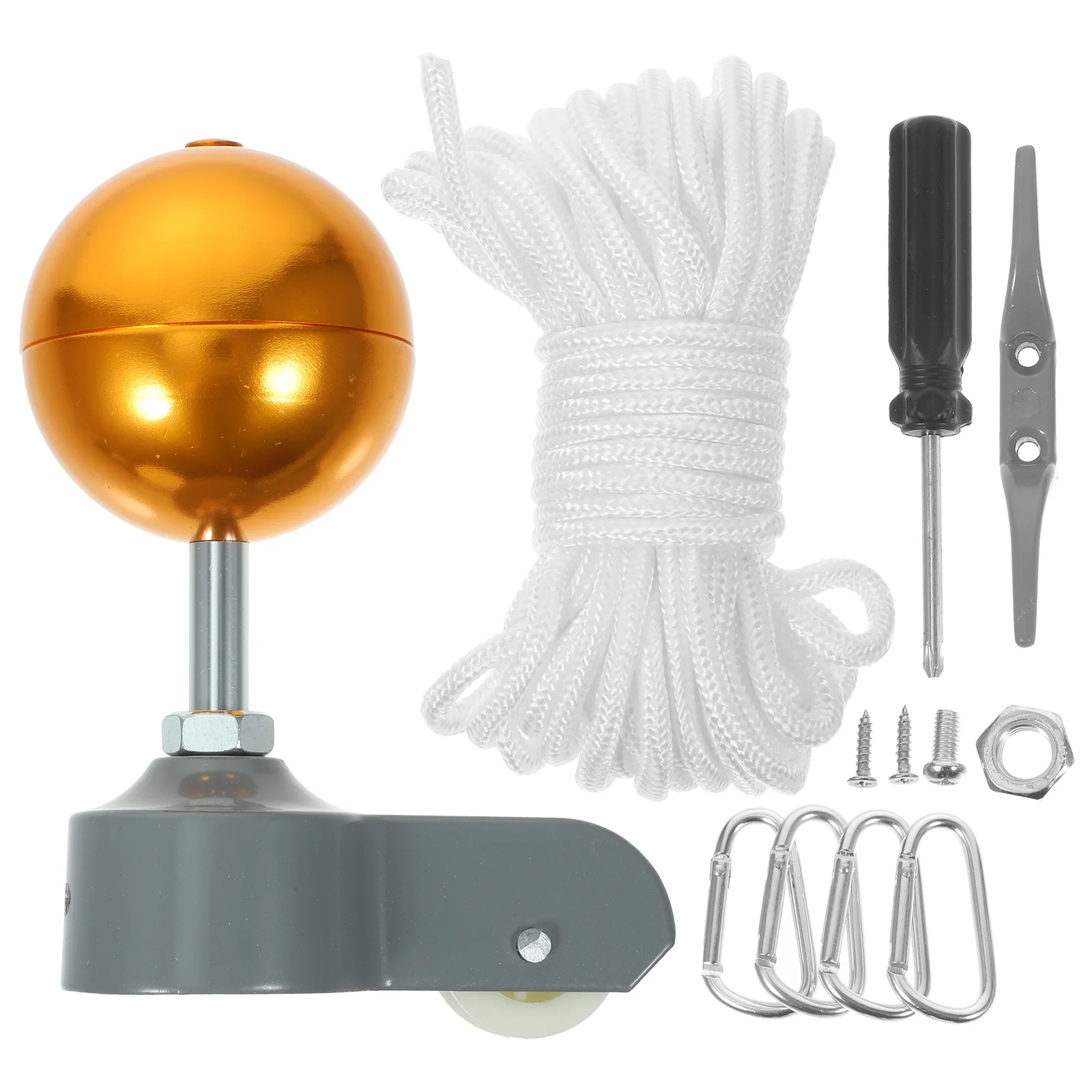 

Outdoor Promotional Flagpole Stainless Steel Metal Accessories Ball Topper for Parts Simple Repairing Tools Snap Hooks Head