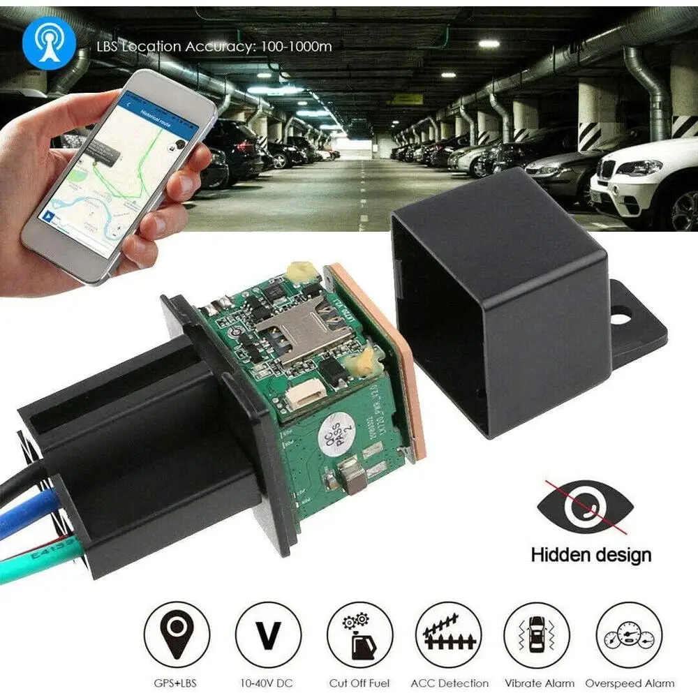 10-40V DC 블랙 릴레이 GPS 트래커 플라스틱 및 금속 자동차, 오토바이, 트럭에 적합 자동차 액세서리