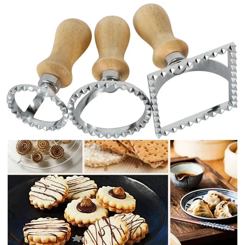 Pastry Press Mold Ravioli Cutter Dumpling Lace Embossing Device Ravioli Maker Mold Ravioli Stamp Cookie Mold Kitchen Baking Tool