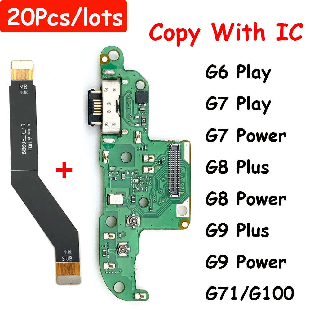 

20Pcs/lots For Motorola G9 Power G8 G9 Plus G7 Power G6 Play NEW USB Charging Dock Main Board Motherboard Connector Flex Cable