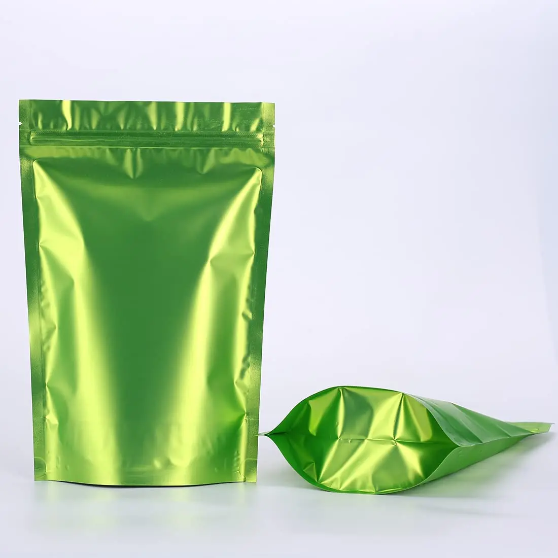 

100pcs Resealable Matte Green Stand Up Zip Lock Mylar Bag Doypack Candy Food Storage Aluminum Foil Flat Pouches Package Bag