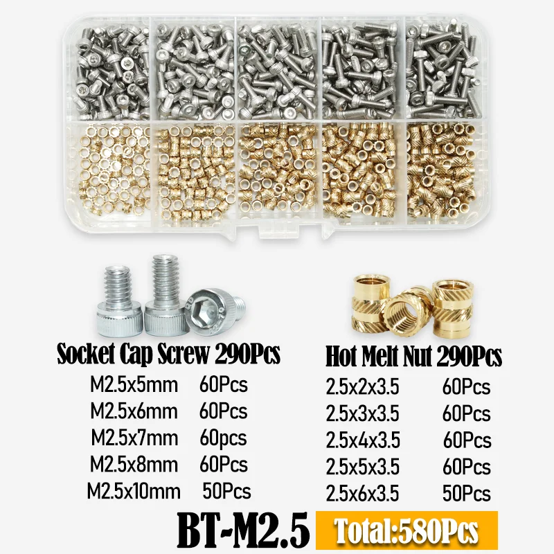 Inserti Filettati Ottone M2 Set Di 25 Inserti Filettati In Ottone Per Stampa 3D - M2 X 2 Mm - Perfetti Per Rinforzo E Fissaggio Warhammer Bits - Foto 8