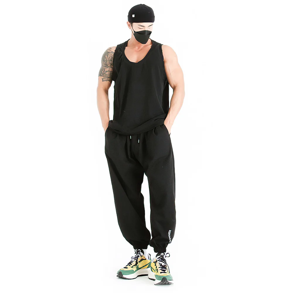 Muscle exercise pants training basketball running loose casual sanitary fitness pants men clothing sweatpants