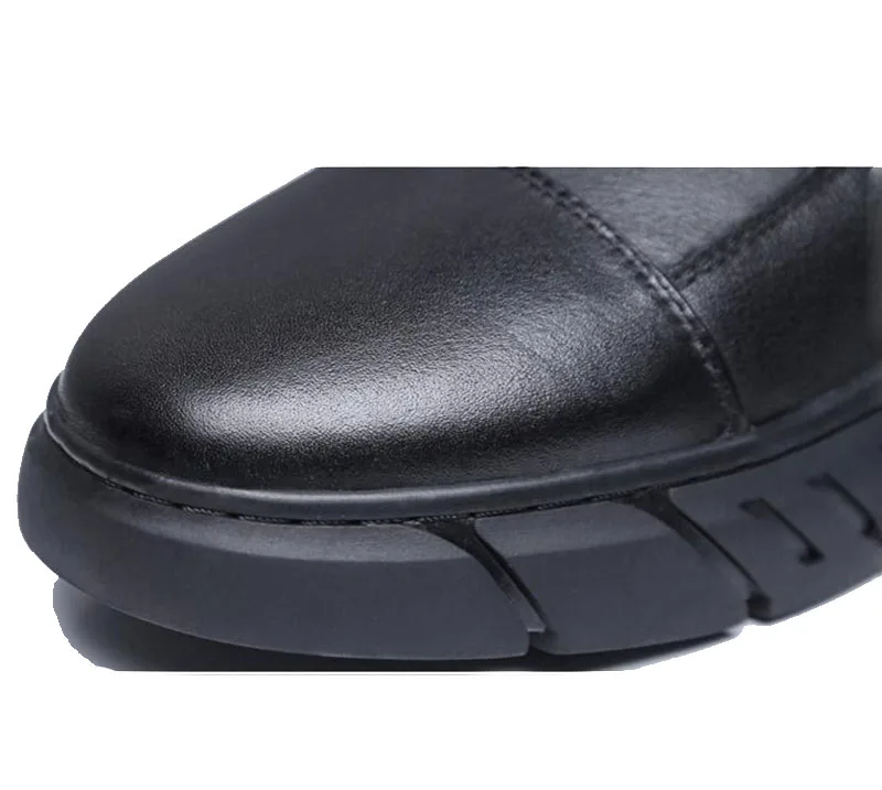Men Chelsea Boots Handmade Side Zipper Black High Top Soft Sole Spring Autumn British Style Casual Loafers men chelsea boots