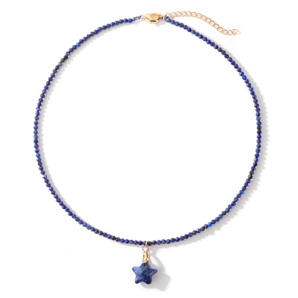 Mode 3mm schwarz Spinell Perlen Halskette Naturstein Lapislazuli Tigerauge Rose Quarz Perlen Halsreif für Frauen Boho Schmuck – Detail 4