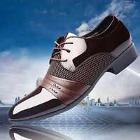 Fashion New British Men's Leather Shoes Classic Man Loafers Pointed Toe Formal Wedding Shoes Male Dress Shoes Lace Up Moccasins 2