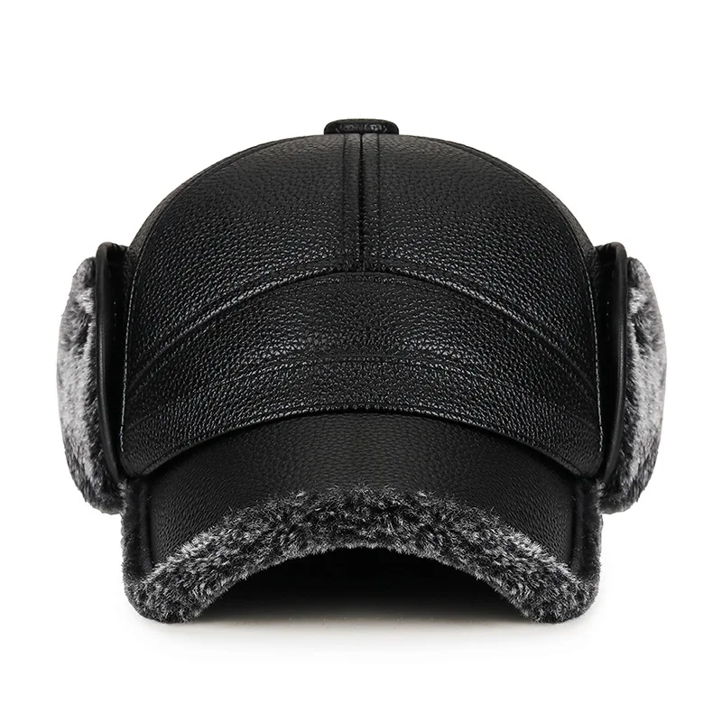 Middle-Aged And Elderly Fur Hats, Men Warm, Old Man Ear Protectors, Lei Feng Hats, And Velvet Baseball Caps 3