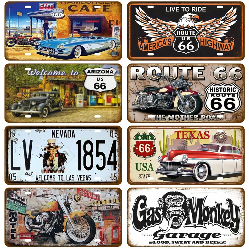 Targa In Metallo Banda Stagnata Bar Club Targa Home Tire Shop Wall Art Decor Gas Route 66 Targa Garage Targa In Latta Poster Auto D'Epoca