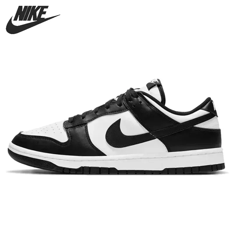 Nike-Dunk Low Skateboard Chaussures Pour Femmes Et Femmes, Cestini Classiques Unisexes, Noir Et Blanc