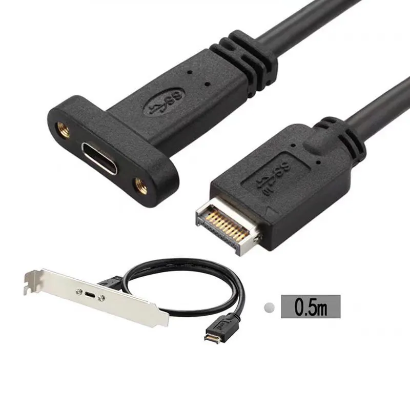 نوع E إلى النوع C اللوحة الأمامية USB C تمديد مهائ...