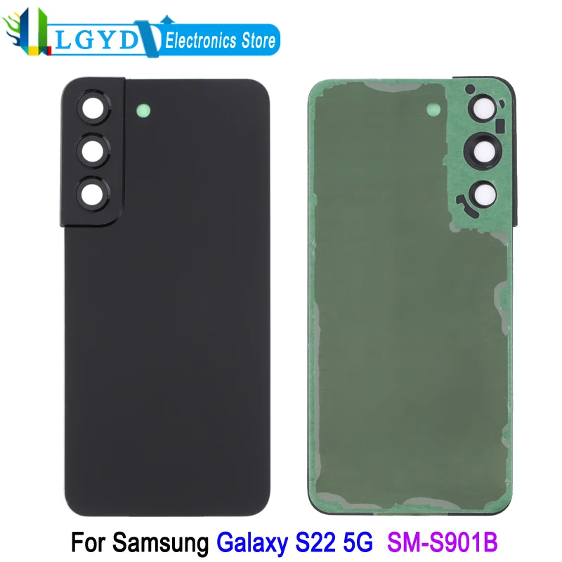 

Задняя крышка для Samsung Galaxy S22 5G Телефон задняя крышка с рамкой для объектива камеры Ремонт Запасная часть