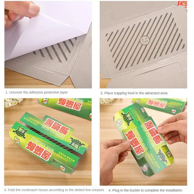 Csótány Csapda Gyilkos Beltéri Otthoni Roach Csali Ragacsos Ragasztók Rovar Ragadós Csapdák - Image 6