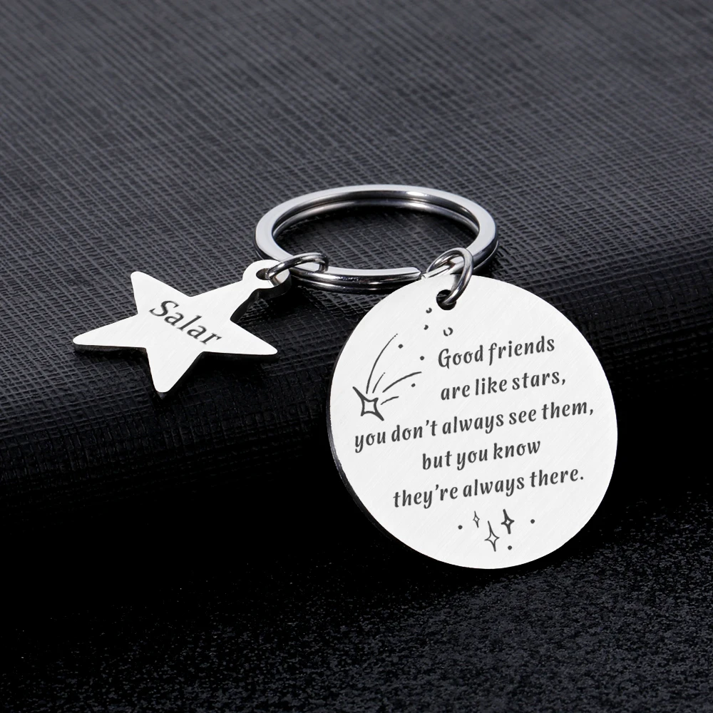 

Good Friends are Like Stars Keychain Custom Name Friendship Key Chain for Best Friend Female Women Birthday Personalised Gifts