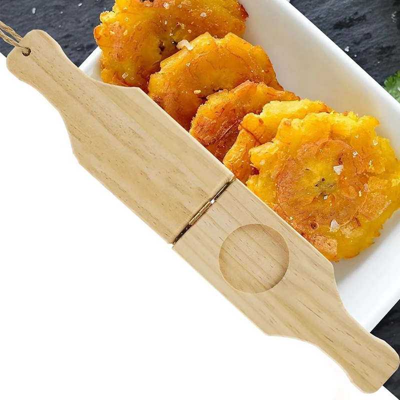 Wooden Tostonera Plantain Press Banana Smasher Maker Plantain Press Smasher Plantain Tostones Press With Handle 3