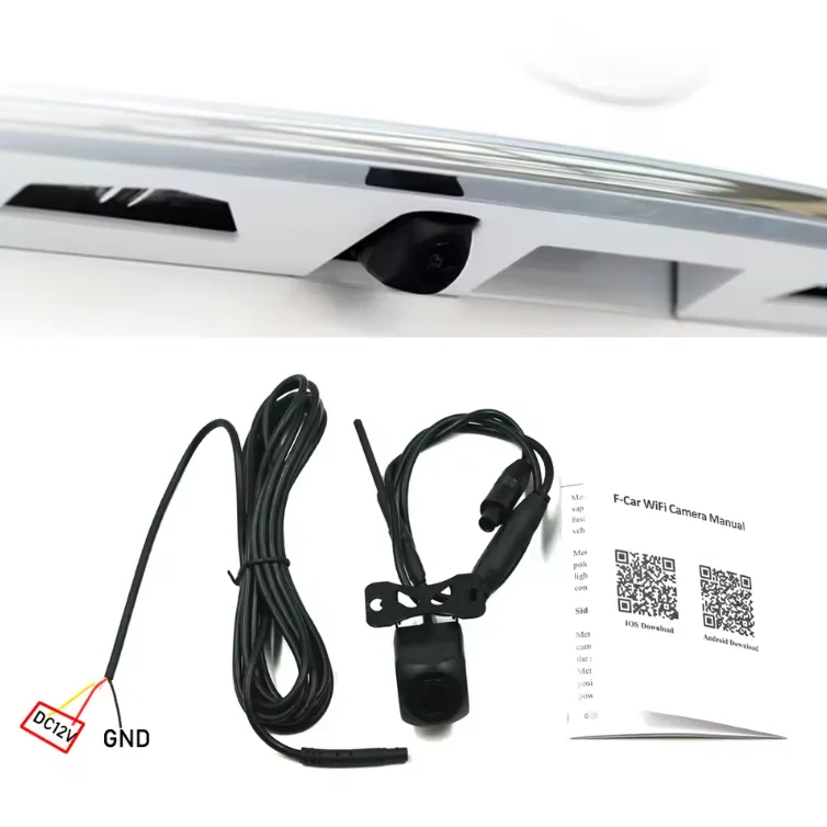 HD WIFI5 야간 투시 카메라 차량용 무선 방수 와이파이 후방 카메라 5V 전원/12V 지원 안드로이드, IOS 및 라디오