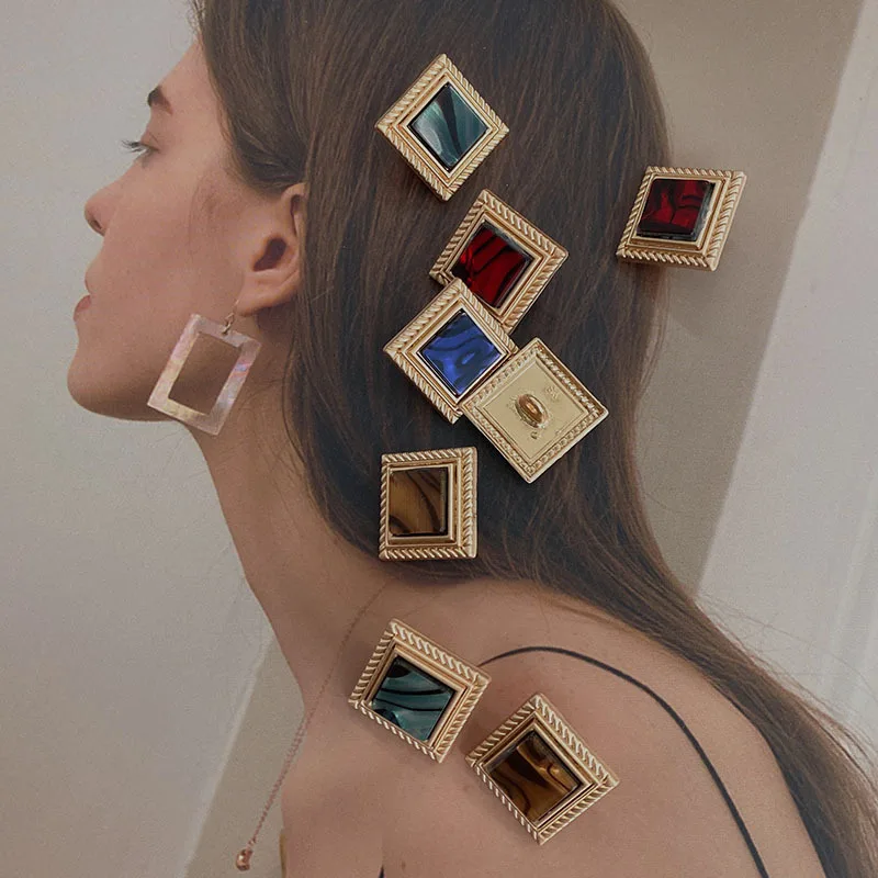 

FCXDG 10pcs Square Metal Buttons for Clothing Women's Coat Jacket Shirt Decorative Buttons DIY Sewing Accessories Fashion Button
