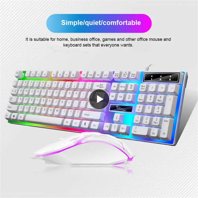 Wireless Punk Sensazione Meccanica Tastiera Mouse Set Ufficio Business Girl Key Mouse Ebay