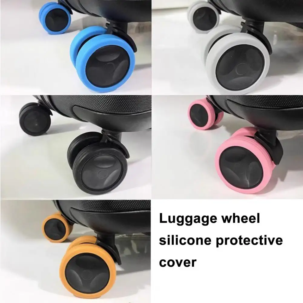 Silicone Mala Roda Capas Coloridas Para Bagagem, Melhorar Viagem Aventura, Minimizar o Ruído