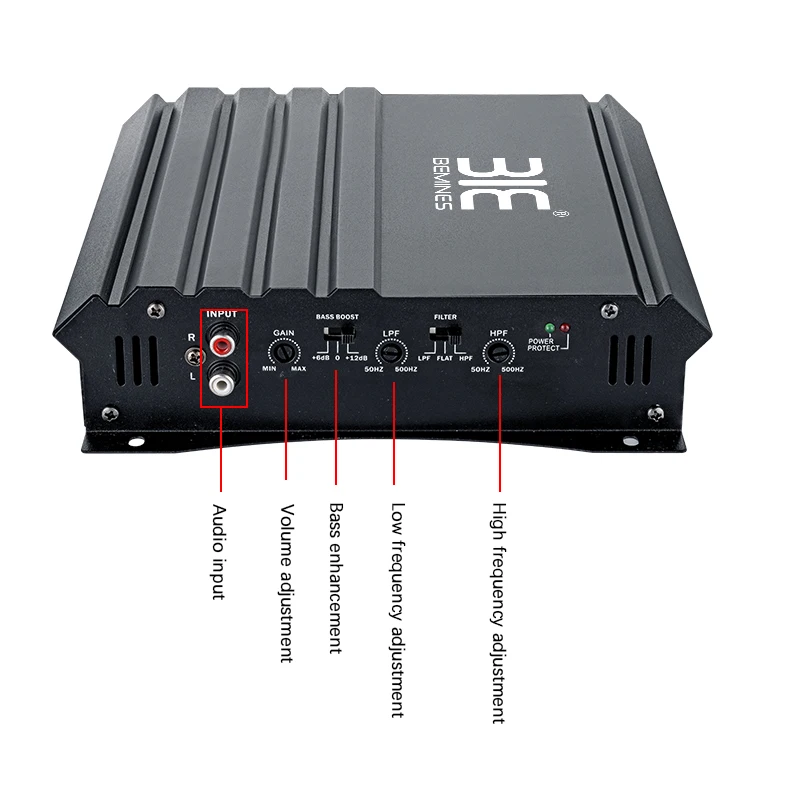 Audio Amplifier 12V1500W Multichannel Car Audio Amplifier GZ-26 2Channel Automotive Sound Amplifier Class AB Car Digit Power Amp
