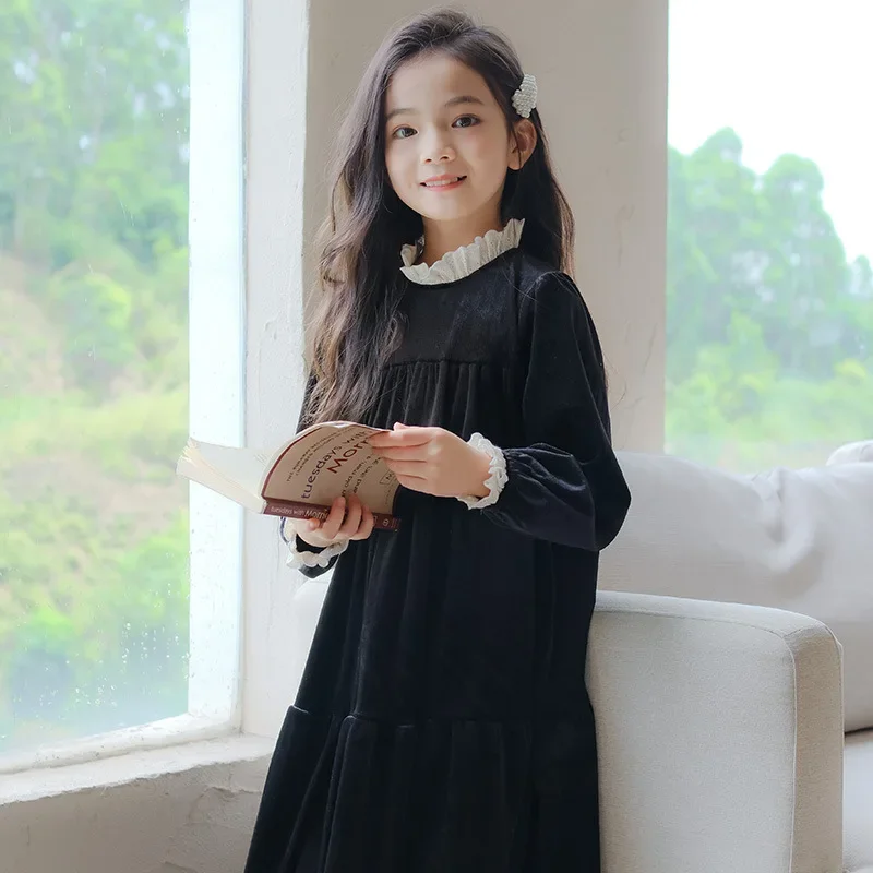 chinese dress ladies Girls Black with Rose Flowers Latin Dance Dresses for Kids Slant Neck Long  Sleeves Salsa Rumba Chacha Professional Dance Costumes for Children   Moderndancedress.com