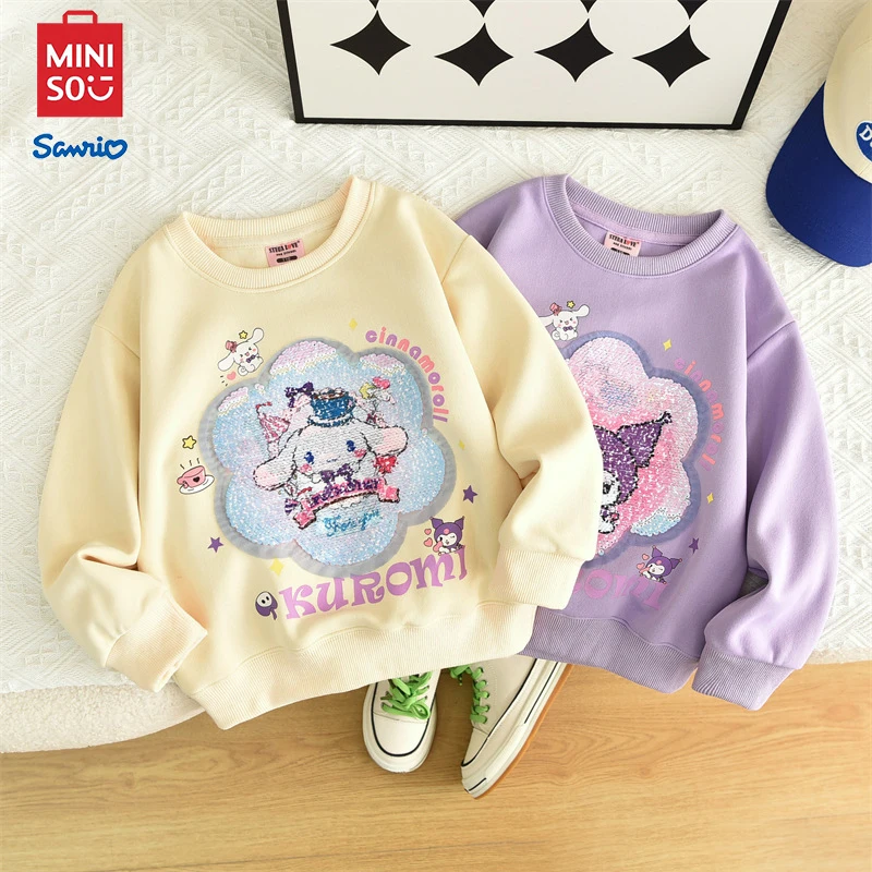 

Худи MINISO Kuromi, мультяшный хлопковый кавайный Топ, одежда для детей, Свитшот-хамелеон, одежда для мальчиков и девочек, подарок