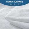 1pc Soft Terry Cloth Waterproof Elastic Fitted Sheet, Breathable Terry Mattress Protector Knitted Bed Cover with Deep Pocket 2