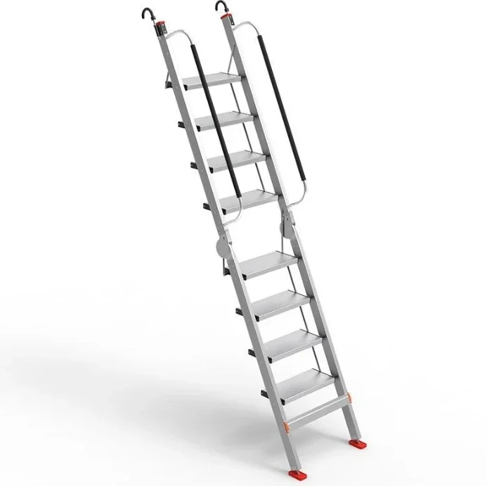 עבור סולם נייד, סולם מתקפל מתכת אלומיניום לבית, סולם ישר מתקפל, סולם נייד לטיפוס במדרגות