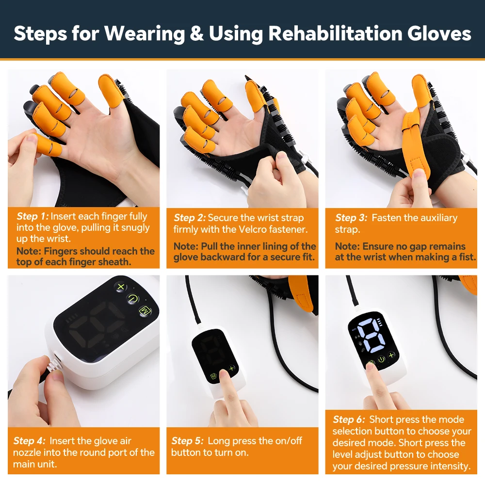 Finger Rehabilitation Exerciser Robot Gloves Stroke Hemiplegia Cerebral Infarction Training Massage Device Finger Hand Massage