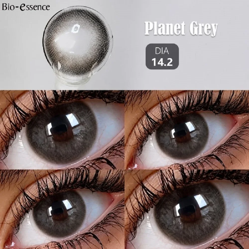 Bio-essence 1 Pair Big Eye Korean Lenses Colored Contact Lenses with Degree Myopia Lenses Green Lenses Black Lenses Prescription
