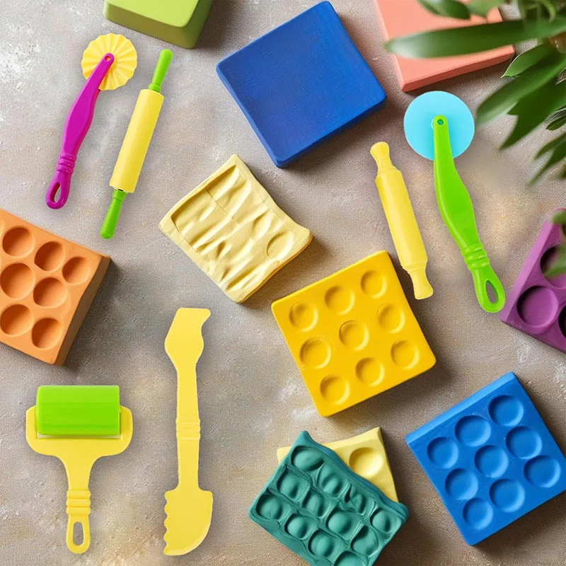 Children DIY Play Dough Tools Set Creative Plastic Cutters Rollers Molds Playdough Decorative Accessories Toddler Kids Toys Gift 3