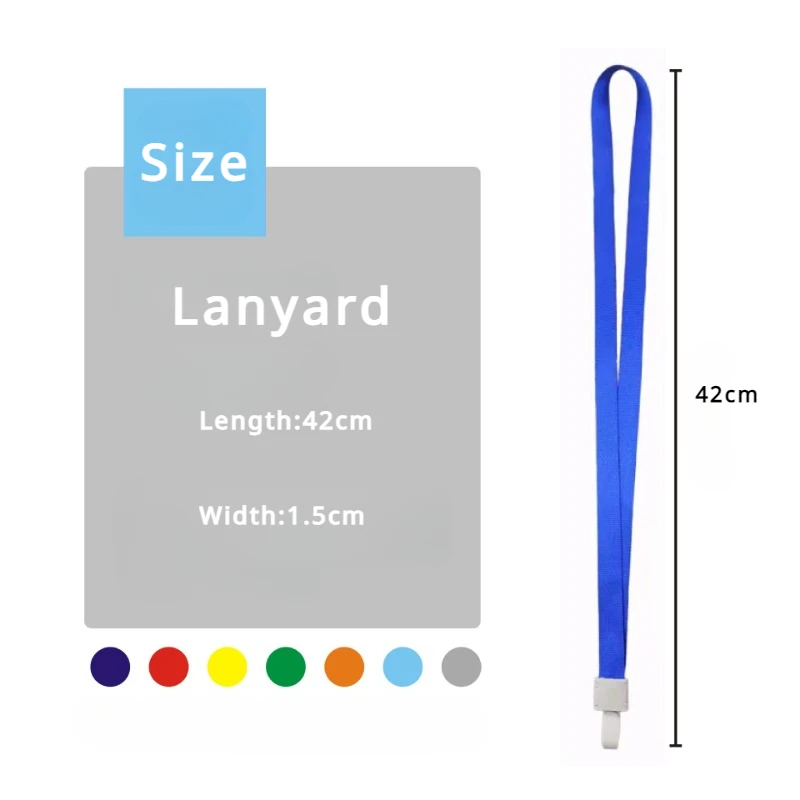 5pcs/set Polyester Lanyards for Pass Work Permit Solid Color Badge Holder Nack Strap ID Name Badge Lanyard Card Hanging Strap