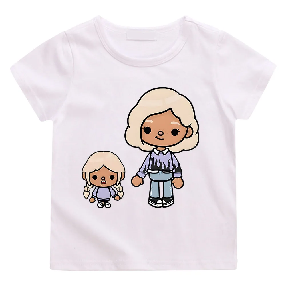 

Toca Life World Kids T-shirts Kawaii/Cute 100% Cotton Tees Fashion Manga/Comic Short Sleeve Spring and Summer Tops Slight Strech