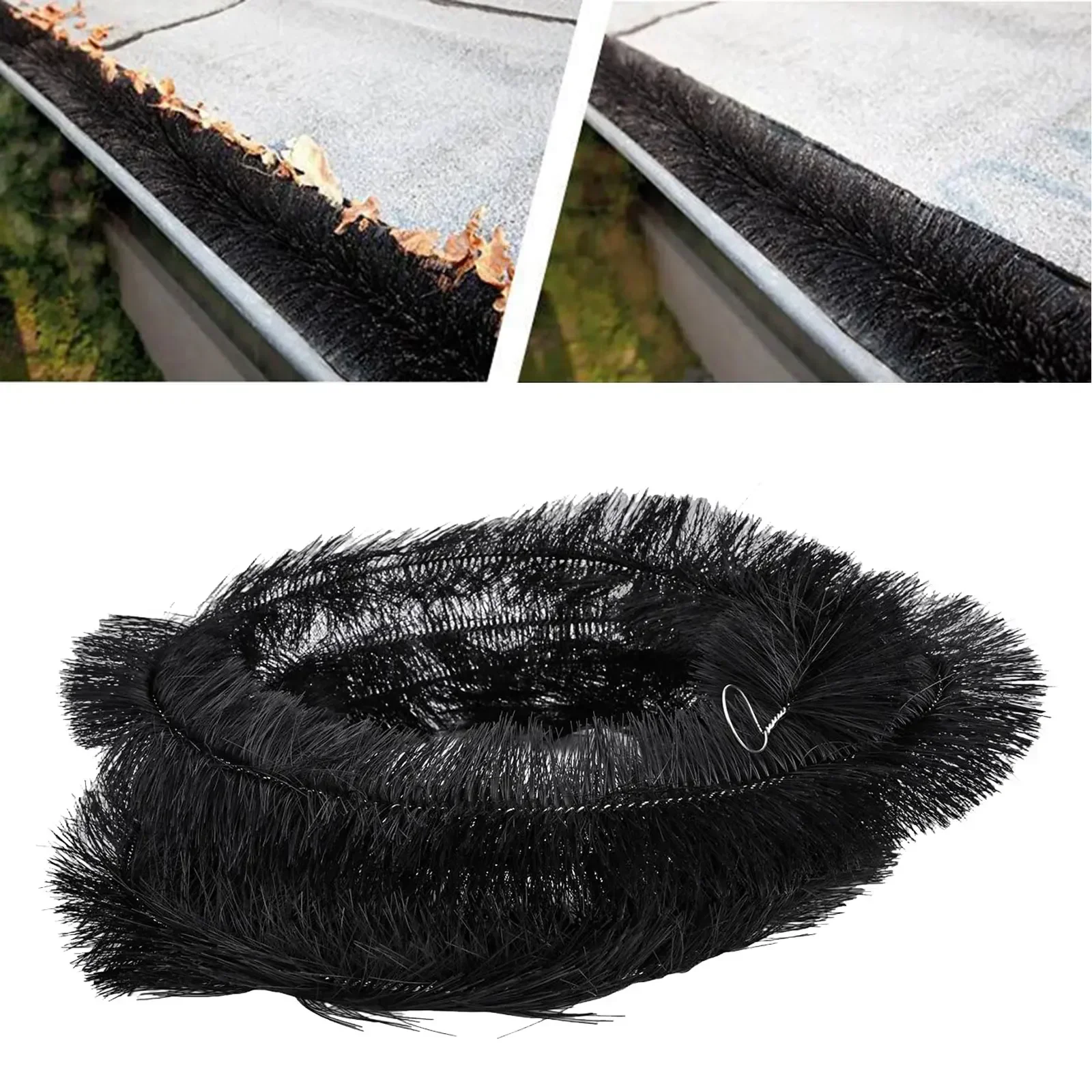 4 Meter Gutter Guard Brush Leaf Filter Protection Clog Remover Roof Downpipe Roof Drainage Pipe Leaf Filter Eaves Brush pipe cleaner brush