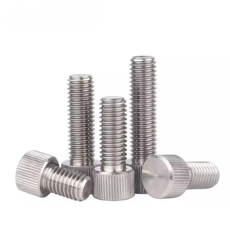Premium 304 Stainless Steel Knurled Thumb Screws with Flat Round Head