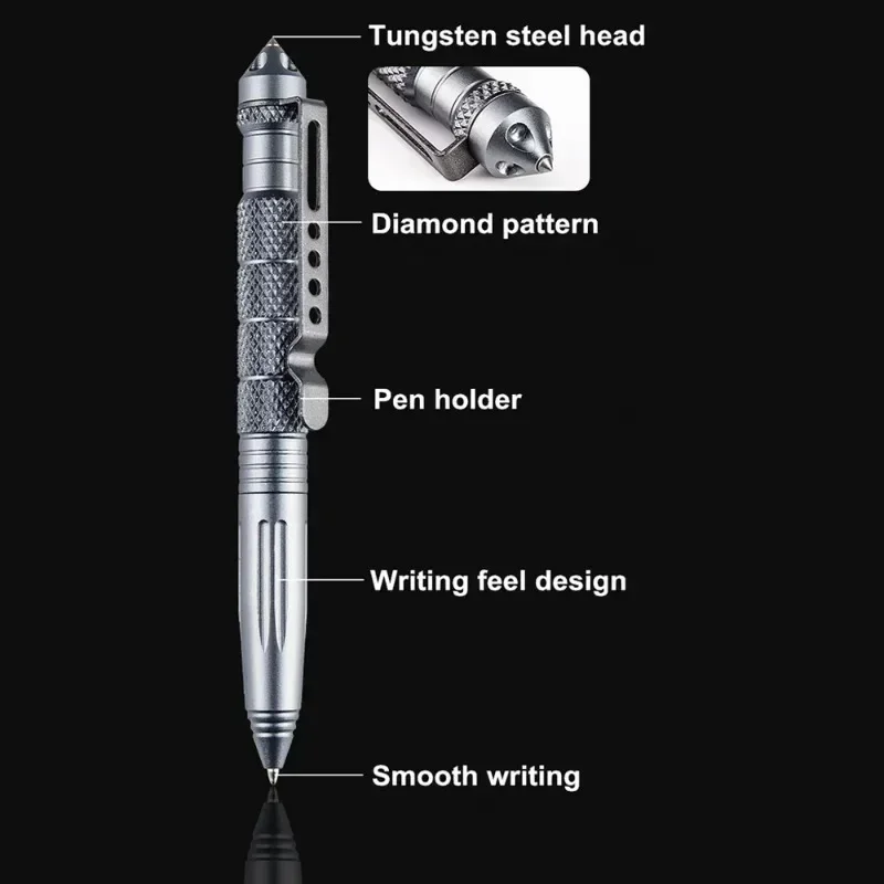 Military Grade Tactical Pen - Aviation Aluminum Alloy Emergency Glass Breaker & Self Defense Tool for Outdoor Camping Survival