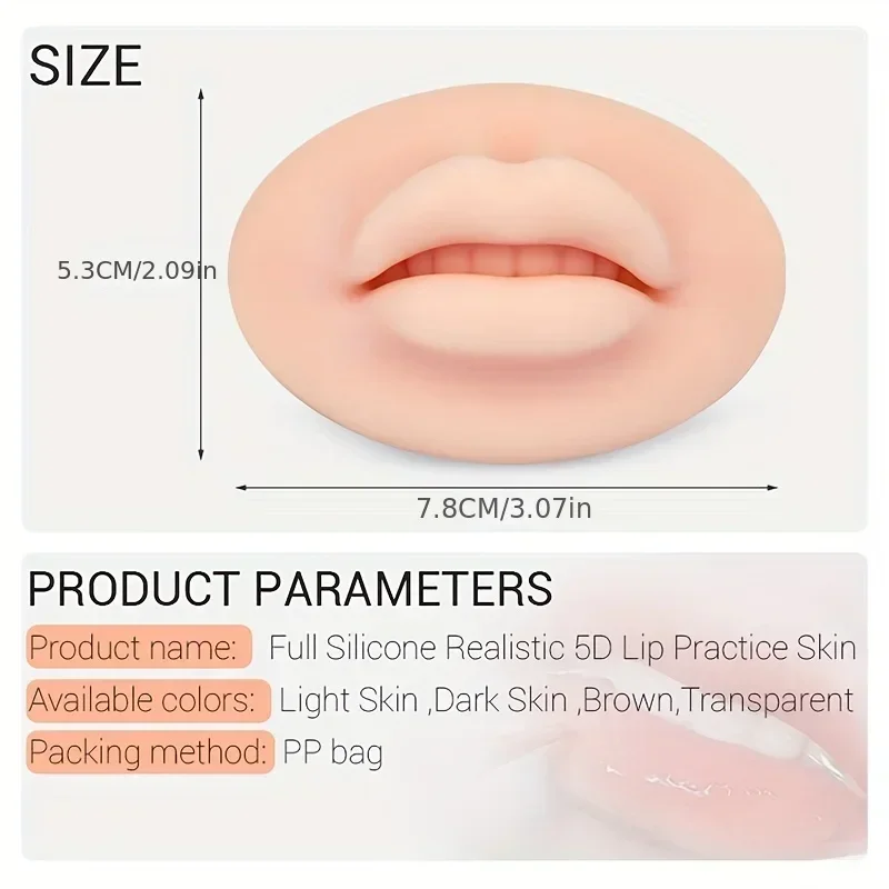 Tattoo Practice Skin Soft Silicone Permanent Makeup Lip Blush Tattoo Training 3D Reusable Lips Mold For Makeup Artists