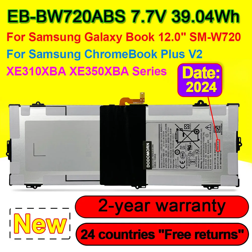 

EB-BW720ABS EB-BW720ABA Аккумулятор для ноутбука Samsung Galaxy Book 12 SM-W720 W723 W727 Chromebook Plus V2 XE310XB XE350XBA 39,04wh